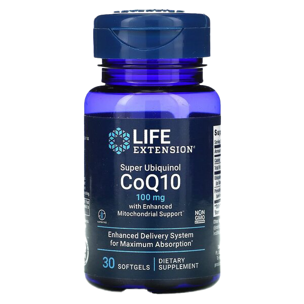 Life Extension Super Ubiquinol CoQ10 with Enhanced Mitochondrial Support, 100mg - 30 softgels