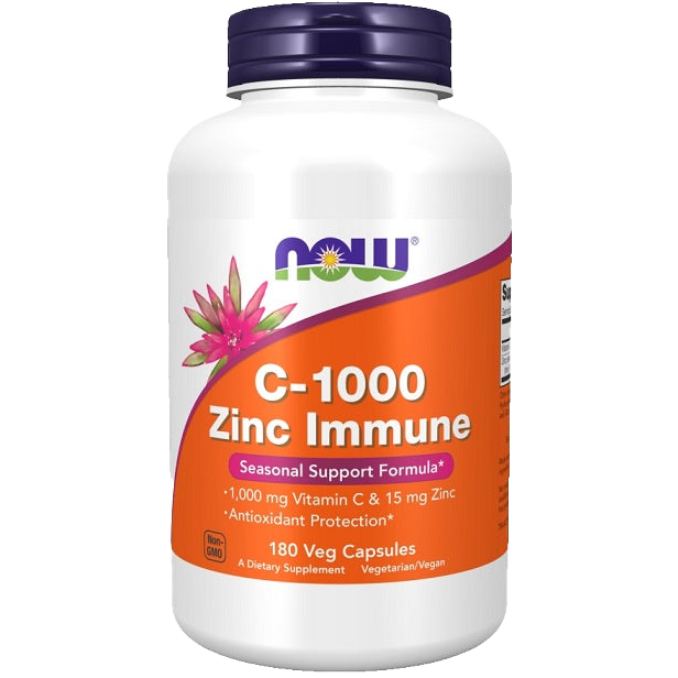 NOW Foods C-1000 Zinc Immune - 180 vcaps