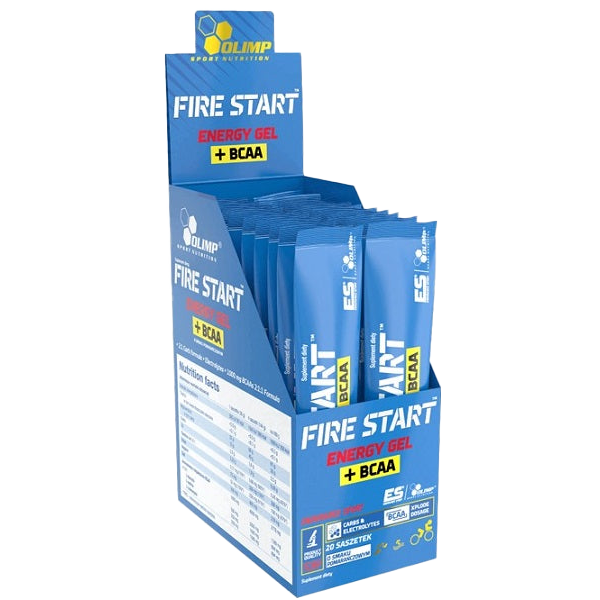 Olimp Nutrition Fire Start Energy Gel + BCAA, Orange - 20 sachets