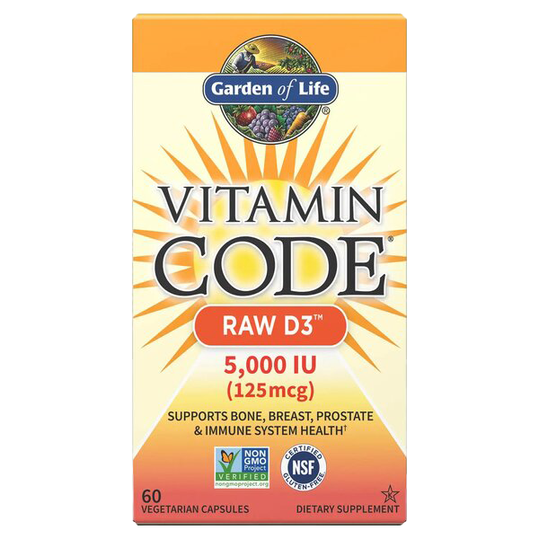 Garden of Life Vitamin Code Raw D3, 5000 IU - 60 vcaps