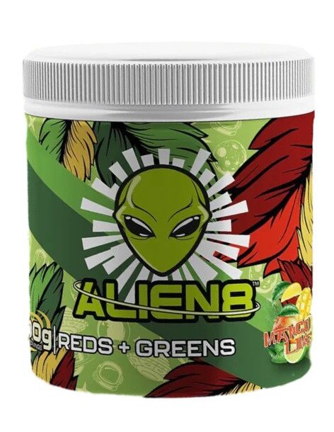 Alien8 Reds + Greens Mango Lime 300g at the cheapest price at MYSUPPLEMENTSHOP.co.uk