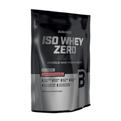 BioTechUSA Iso Whey Zero Black Strawberry 500g - Protein at MySupplementShop by BioTechUSA