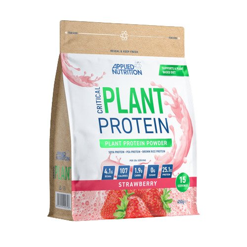 Applied Nutrition Critical Plant Protein Strawberry 450g: Deliciously Fit | Premium Protein Supplement Powder at MYSUPPLEMENTSHOP
