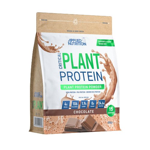 Applied Nutrition Critical Plant Protein Chocolate 450g: Plant-Powered Fitness | Premium Protein Supplement Powder at MYSUPPLEMENTSHOP