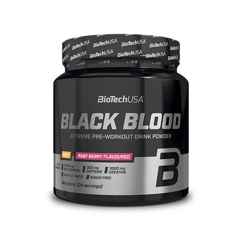 BioTechUSA Black Blood NOX+ Ruby Berry 330g for Intense Workouts | Premium Nutritional Supplement at MYSUPPLEMENTSHOP