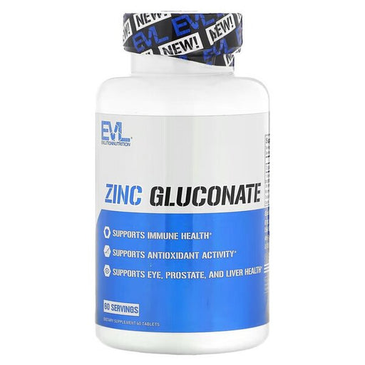 EVLution Nutrition Zinc Gluconate - 60 tablets