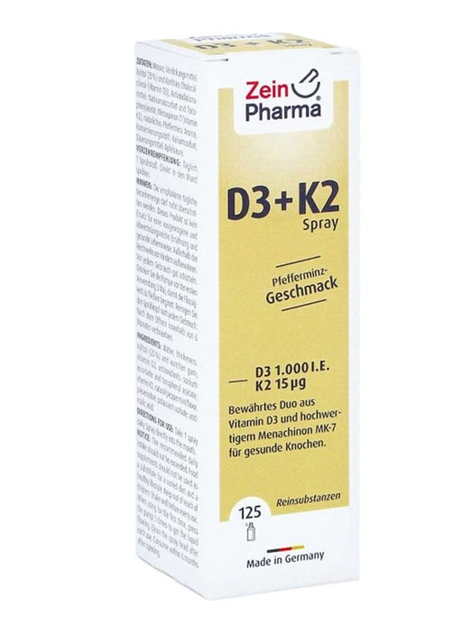 Zein Pharma Vitamin D3 + K2 Spray, Peppermint - 25ml Best Value Vitamin D at MYSUPPLEMENTSHOP.co.uk