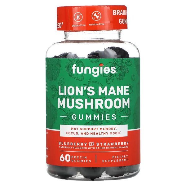 Fungies Lion's Mane Mushroom Gummies, Blueberry & Strawberry - 60 gummies - Sports Supplements at MySupplementShop by Fungies