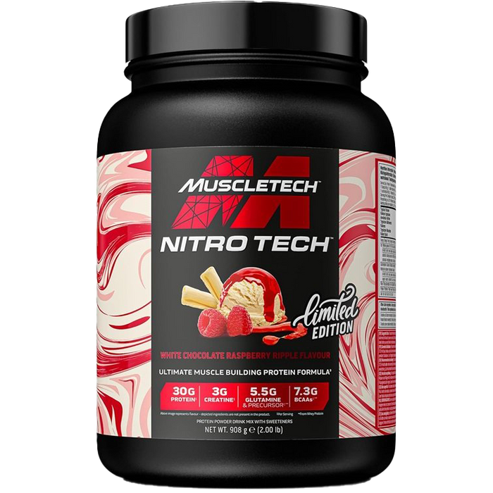 MuscleTech Nitro-Tech, White Chocolate Raspberry Ripple - 908g