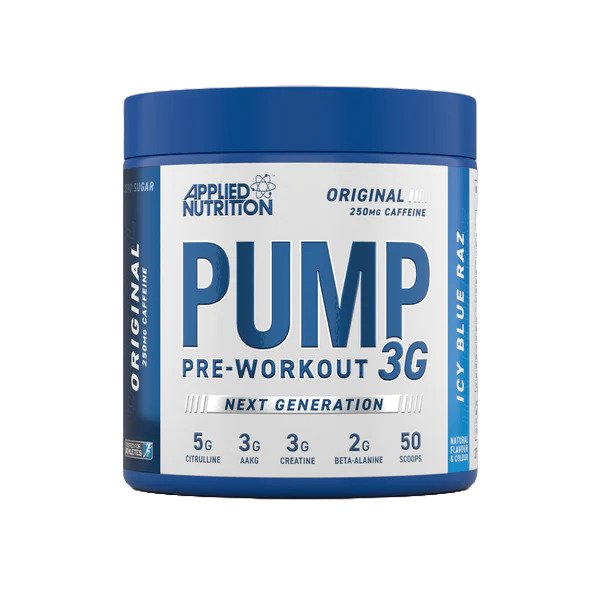 Applied Nutrition Pump 3G Pre-Workout, Icy Blue Raz - 375g - Beta-Alanine at MySupplementShop by Applied Nutrition