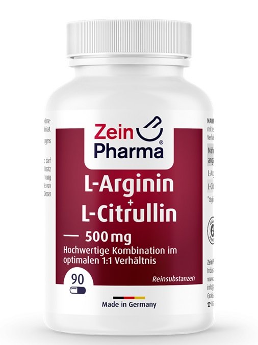 Zein Pharma L-Arginine + L-Citrulline, 500mg - 90 caps - Sports Nutrition at MySupplementShop by Zein Pharma