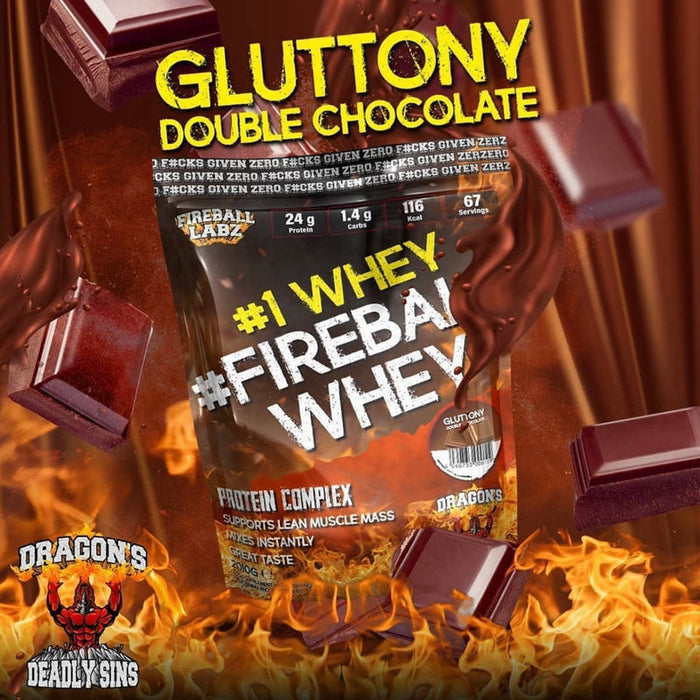 Fireball Labz #1Whey # Whey 2kg Gluttony (Double Chocolate) | Top Rated Supplements at MySupplementShop.co.uk