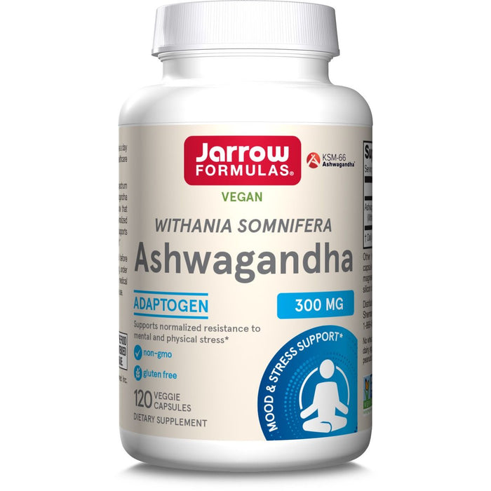 Jarrow Formulas Ashwagandha 300mg 120 Veggie Capsules - Health and Wellbeing at MySupplementShop by Jarrow Formulas