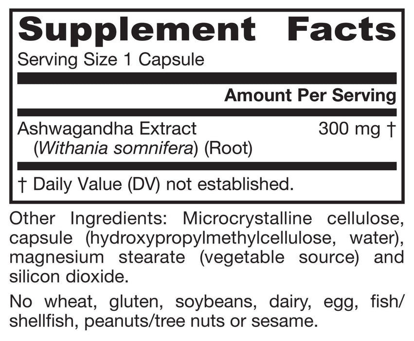 Jarrow Formulas Ashwagandha 300mg 120 Veggie Capsules - Health and Wellbeing at MySupplementShop by Jarrow Formulas