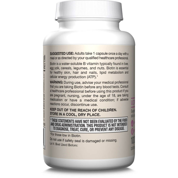 Jarrow Formulas Biotin 5,000mcg 100 Veggie Capsules - Health and Wellbeing at MySupplementShop by Jarrow Formulas