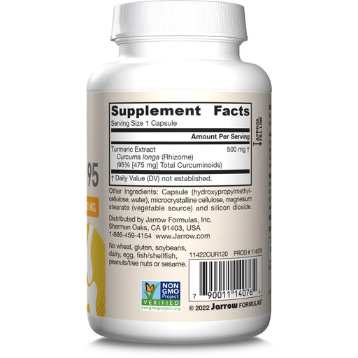 Jarrow Formulas Curcumin 95 500mg 120 Veggie Capsules | Premium Supplements at MYSUPPLEMENTSHOP