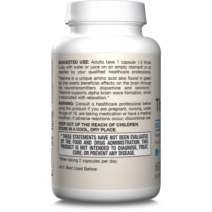 Jarrow Formulas L-Theanine 100mg 60 Veggie Capsules - Health and Wellbeing at MySupplementShop by Jarrow Formulas