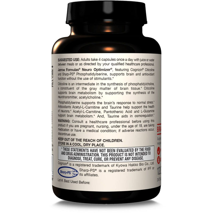 Jarrow Formulas Neuro Optimizer 120 Capsules - Health and Wellbeing at MySupplementShop by Jarrow Formulas