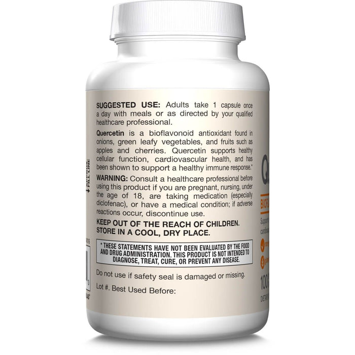 Jarrow Formulas Quercetin 500mg 100 Veggie Capsules - Health and Wellbeing at MySupplementShop by Jarrow Formulas