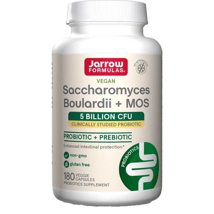 Jarrow Formulas Saccharomyces Boulardii + MOS 5 Billion CFU 180 Veggie Capsules