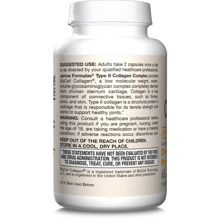 Jarrow Formulas Type II Collagen Complex 500mg 60 Capsules - Joint Support at MySupplementShop by Jarrow Formulas