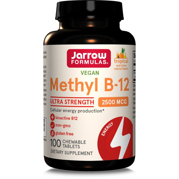 Jarrow Formulas Vitamin Methyl B12 2,500mcg 100 Tropical Chewable Tablets - Vitamins & Minerals at MySupplementShop by Jarrow Formulas