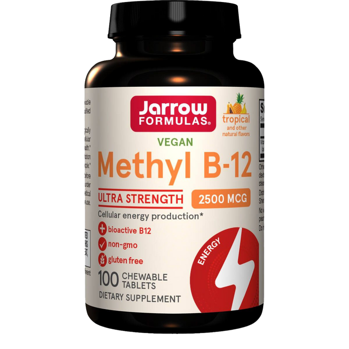 Jarrow Formulas Vitamin Methyl B12 2,500mcg 100 Tropical Chewable Tablets