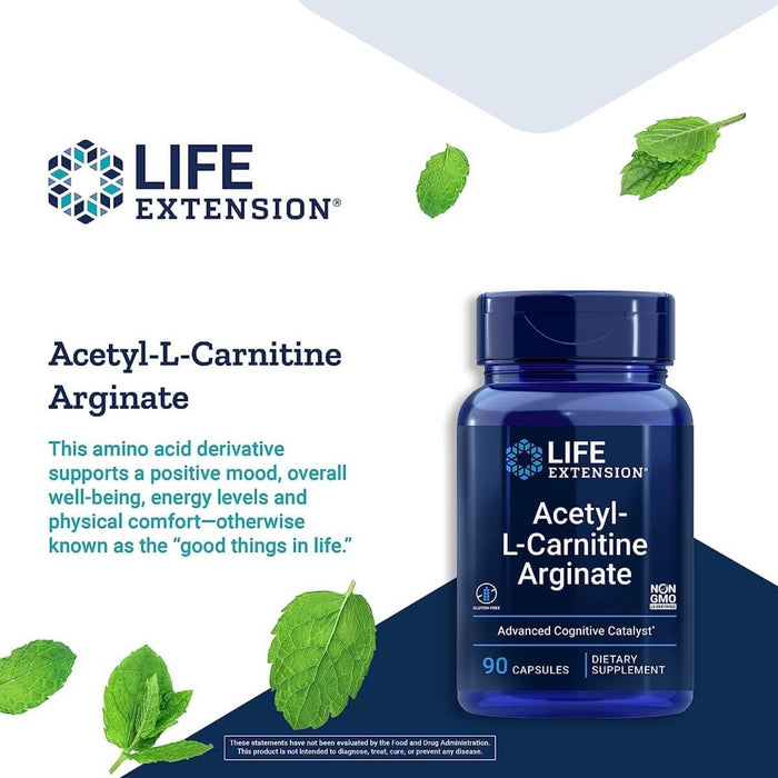 Life Extension Acetyl-L-Carnitine Arginate 90 Capsules | Premium Supplements at MYSUPPLEMENTSHOP