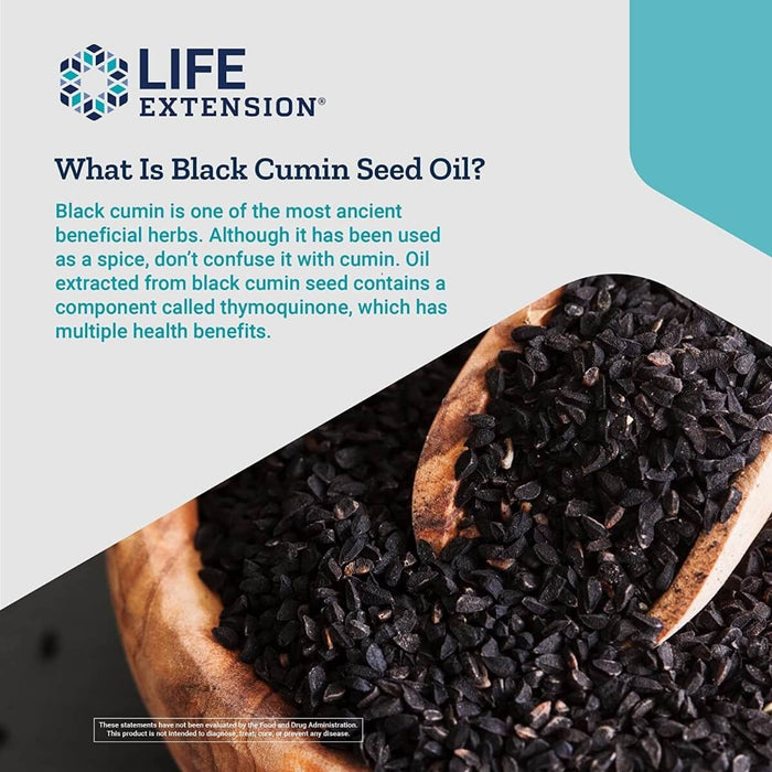 Life Extension Black Cumin Seed Oil 60 Softgels - Health and Wellbeing at MySupplementShop by Life Extension