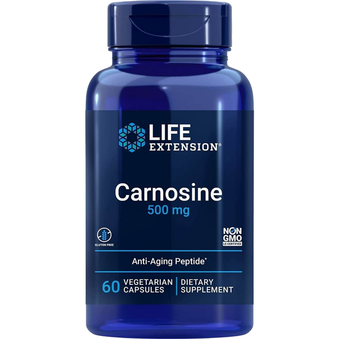 Life Extension Carnosine 500mg 60 Vegetarian Capsules, Anti-Aging Peptides