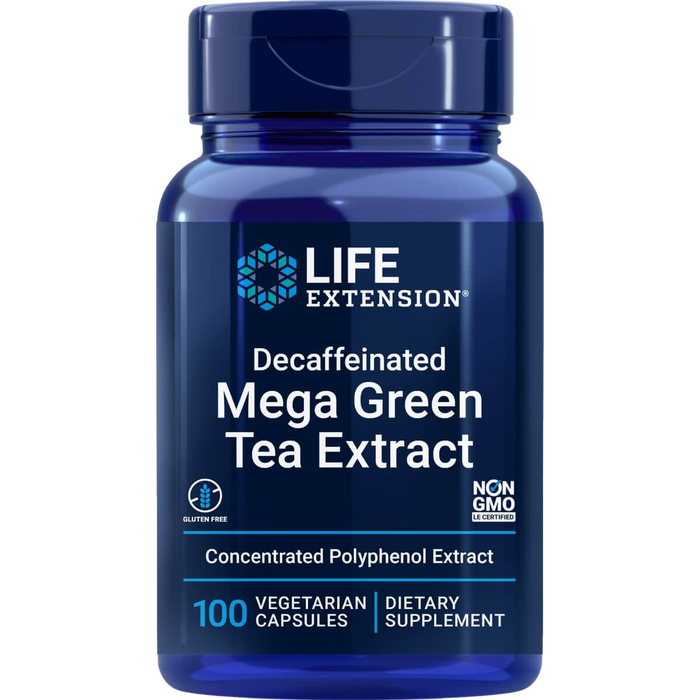 Life Extension Decaffeinated Mega Green Tea Extract 100 Vegetarian Capsules