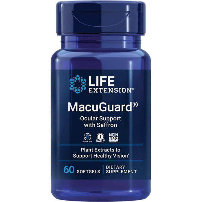 Life Extension MacuGuard Ocular Support with Saffron 60 Softgels | Premium Supplements at MYSUPPLEMENTSHOP