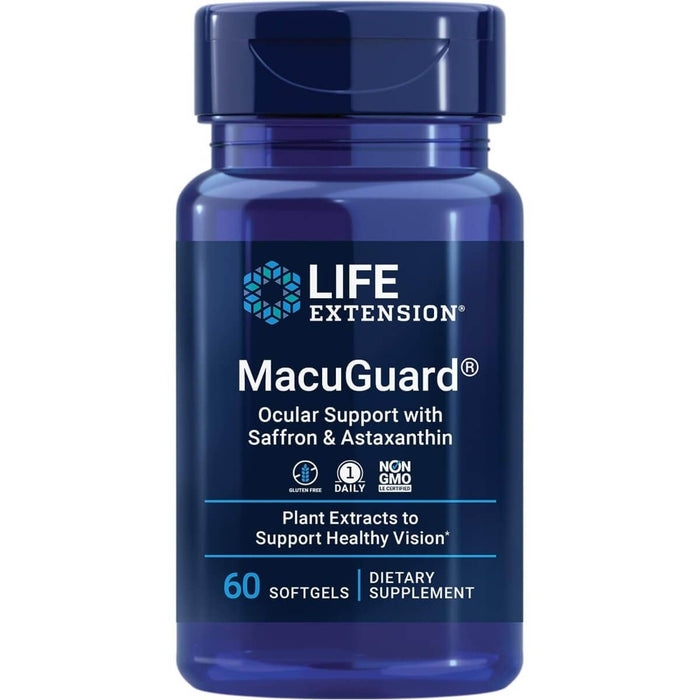 Life Extension Macuguard Ocular Support With Saffron &amp; Astaxanthin 60 Softgels | Premium Supplements at MYSUPPLEMENTSHOP