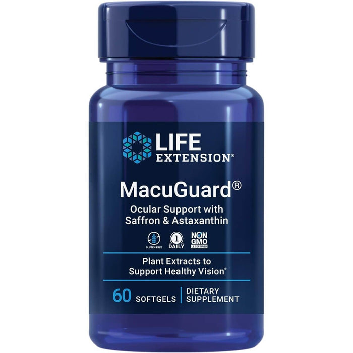 Life Extension Macuguard Ocular Support With Saffron & Astaxanthin 60 Softgels - Astaxanthin at MySupplementShop by Life Extension