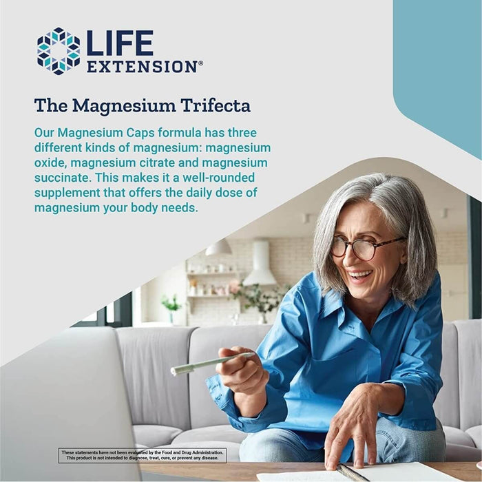 Life Extension Magnesium Caps 500 mg 100 Vegetarian Capsules - Vitamins & Minerals at MySupplementShop by Life Extension