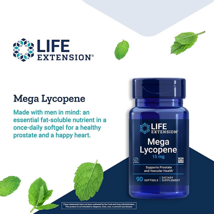 Life Extension Mega Lycopene 15 mg 90 Softgels - Health and Wellbeing at MySupplementShop by Life Extension