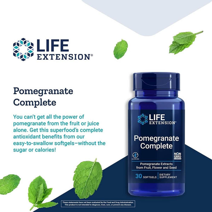 Life Extension Pomegranate Complete 30 Softgels | Premium Supplements at MYSUPPLEMENTSHOP