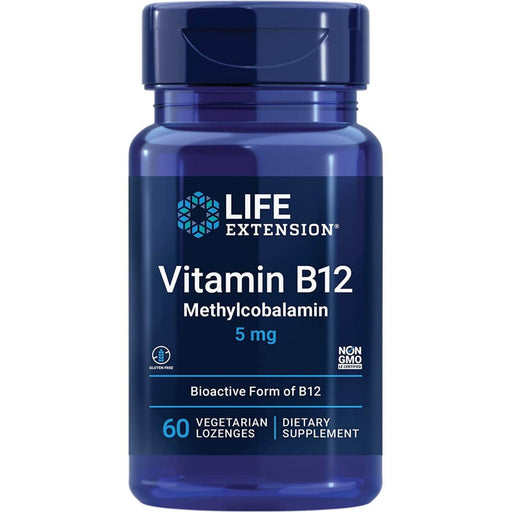 Life Extension Vitamin B12 Methylcobalamin 5 mg 60 Vegetarian Lozenges | Premium Supplements at MYSUPPLEMENTSHOP