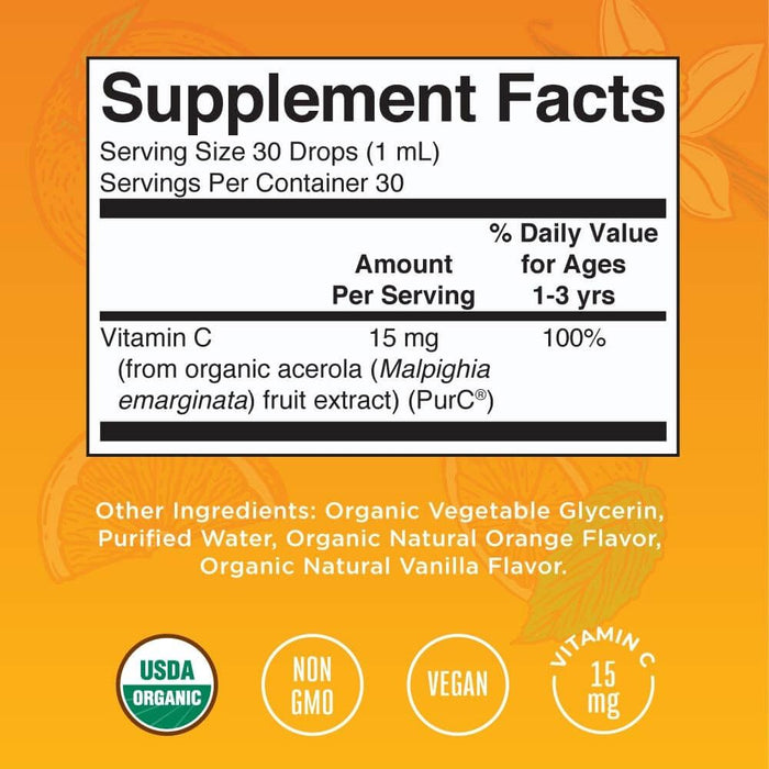 MaryRuth's Toddler Vitamin C Drops (Orange Vanilla) 30ml, 1 oz | Premium Supplements at MYSUPPLEMENTSHOP