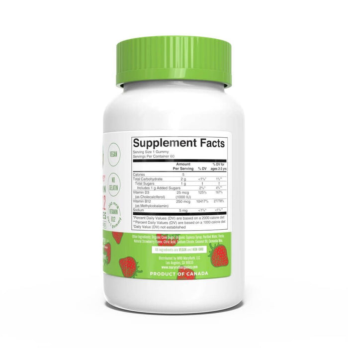 MaryRuth's Vitamin D3+B12 60 Gummies (Strawberry) - Cellular Health at MySupplementShop by Mary Ruth