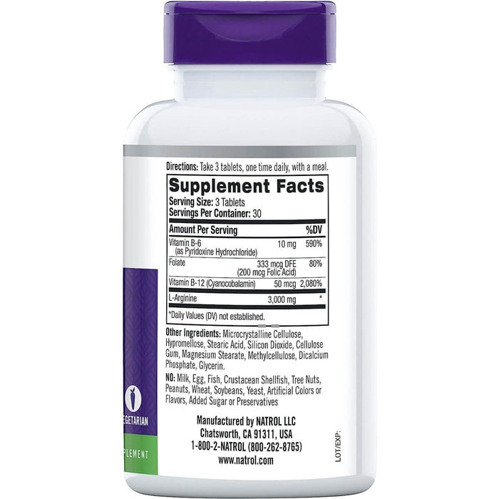 Natrol L-Arginine 3,000mg 90 Tablets | Premium Supplements at MYSUPPLEMENTSHOP