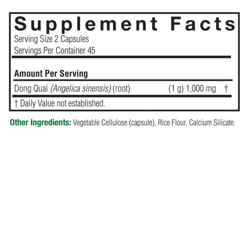 Nature's Answer Dong Quai Root 1,000mg 90 Vegetarian Capsules | Premium Supplements at MYSUPPLEMENTSHOP