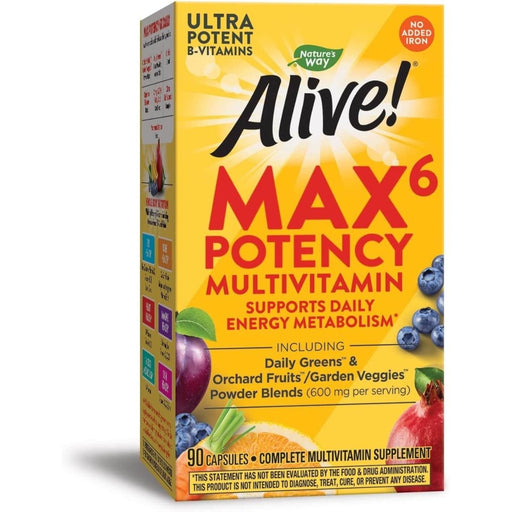 Nature's Way Alive! Max6 Potency Multivitamin 90 Capsules | Premium Supplements at MYSUPPLEMENTSHOP