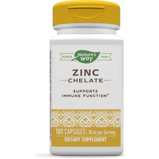 Nature's Way Zinc Chelate 30mg 100 Capsules | Premium Supplements at MYSUPPLEMENTSHOP