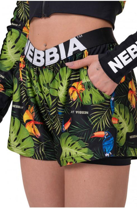 Nebbia High-Energy Double Layer Shorts 563 - Jungle Green