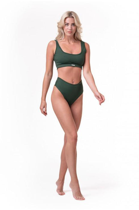 Nebbia High-Waist Retro Bikini Bottom 555 - Dark Green