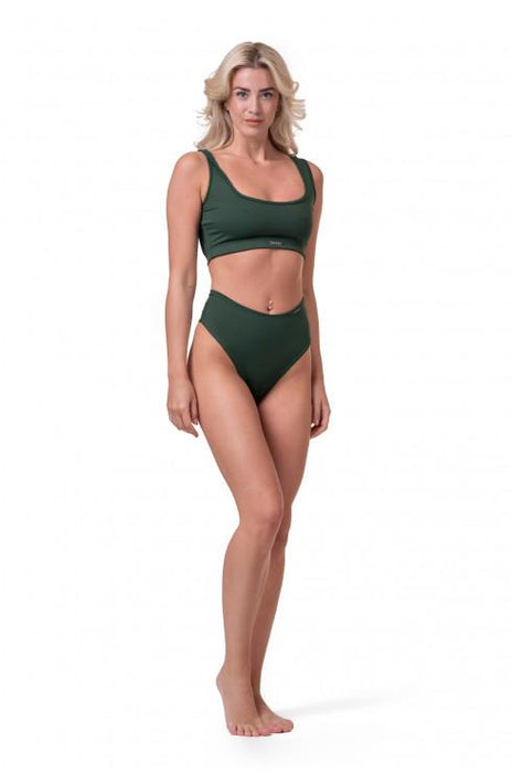 Nebbia High-Waist Retro Bikini Bottom 555 - Dark Green
