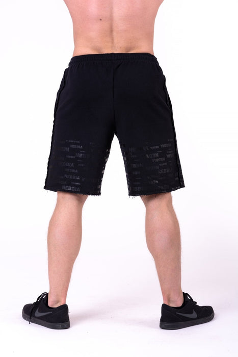 Nebbia Raw Hem Street Shorts 151 - Black