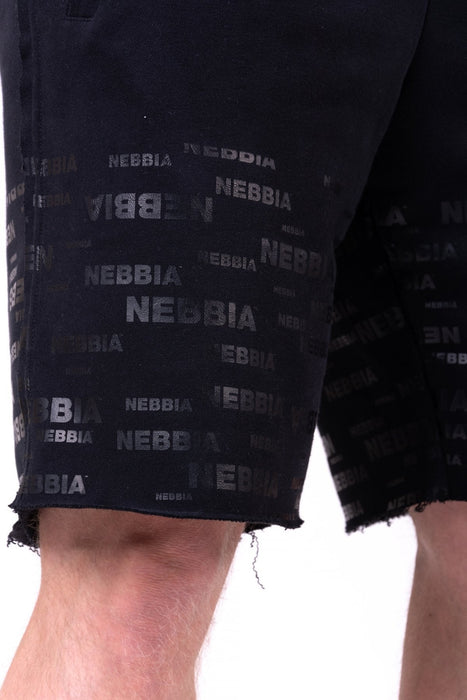 Nebbia Raw Hem Street Shorts 151 - Black