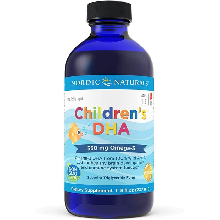 Nordic Naturals Children's DHA 530mg Omega-3 8 fl oz (Strawberry) - Health and Wellbeing at MySupplementShop by Nordic Naturals